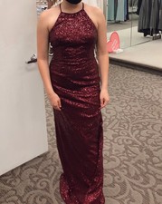 Halter Neck Prom Dresses Sequin Evening Gown Formal Party Straps Evening Dress