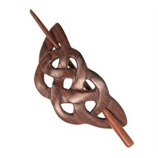 81stgeneration Hair Stick Pin Wood Celtic Knot Barette Carved Wooden Hairpin