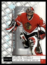 2002-03 Upper Deck Mask Collection Jocelyn Thibault 0672/1439 Chicago Blackhawks