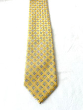 Tommy Hilfiger 100 Silk Tie, Yellow and Blue Geometric Pattern, EC