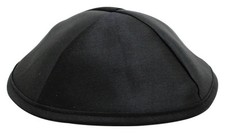 20 cm 4 Sections Black Satin Kipah Kippah Yarmulke With Rim