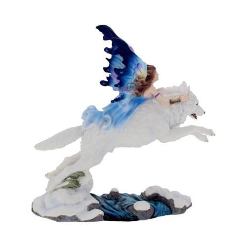 Nemesis Now Free Spirit Figur Fee und weiß Winter Wolf Ornament - Bild 6 von 7
