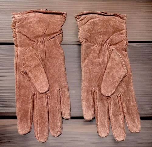Jendi Genuine Leather Suede Gloves Coca Brown Womens Size XL Extra Large - Picture 6 of 19