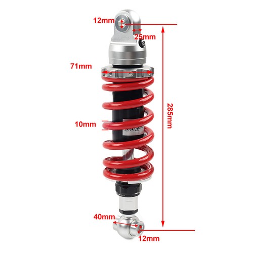 10mm Muelle 285mm Amortiguador Ajustable Para Honda Para Suzuki Aluminio 40mm - Imagen 11 de 11