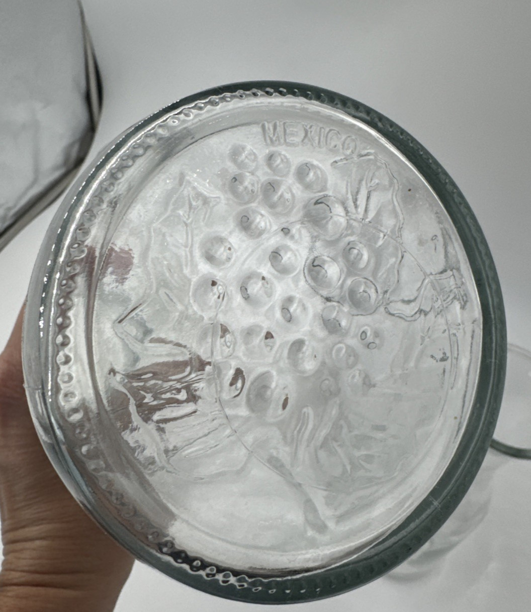 1 Liter Grapes Clear Glass Carafe Wine, Water, Restaurant Made in Mexico (4)