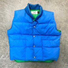 VTG 80s Pacific Trail Down Puffer Vest Made In USA Royal Blue