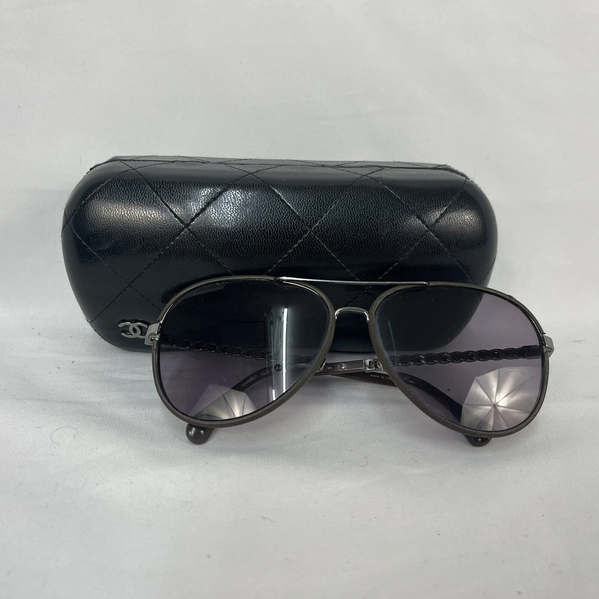 CHANEL PILOT WINTER SUNGLASSES 4219Q 108/26 WITH CASE UNKOWN PRESCRIPTION  ITALY