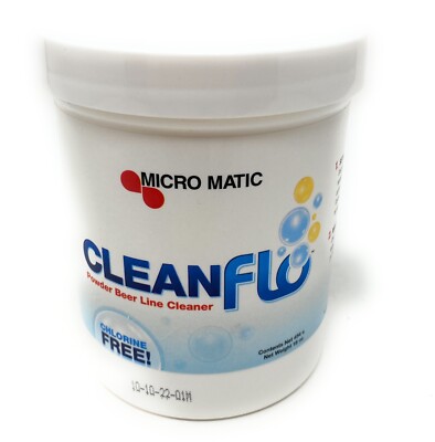 MICRO MATIC CLEAN FLO Chlorine Free Powder Beer Line Cleaner 16 ounces ...