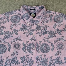 Reyn Spooner Hawaiian Shirt 2XL Purple Royal Mums Chrysanthemum Flowers Floral