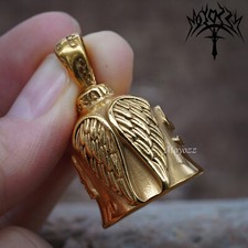 Percha de campana Luck Gremlin Ride dorada para motocicleta motociclista regalo para hombres y colgador de campana GRATIS