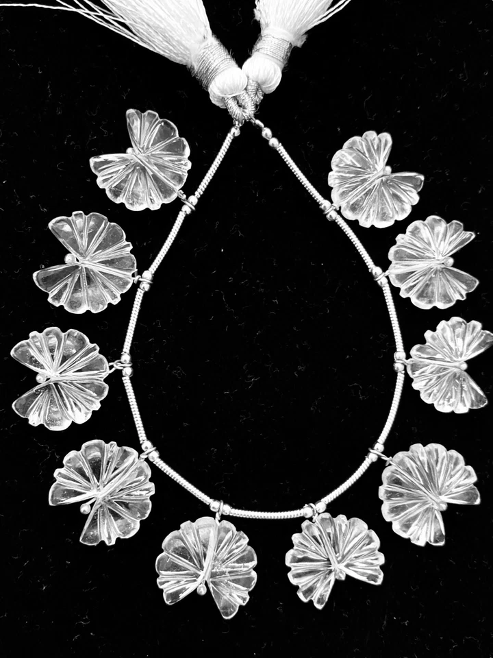 Incredibili perle a forma di mezzo fiore in crisalo trasparente perline di pi... - Immagine 2 di 4