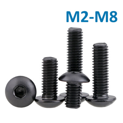 Linsenkopfschrauben Schwarz Edelstahl M2 M2,5 M3 M4 M5 M6 bis M8