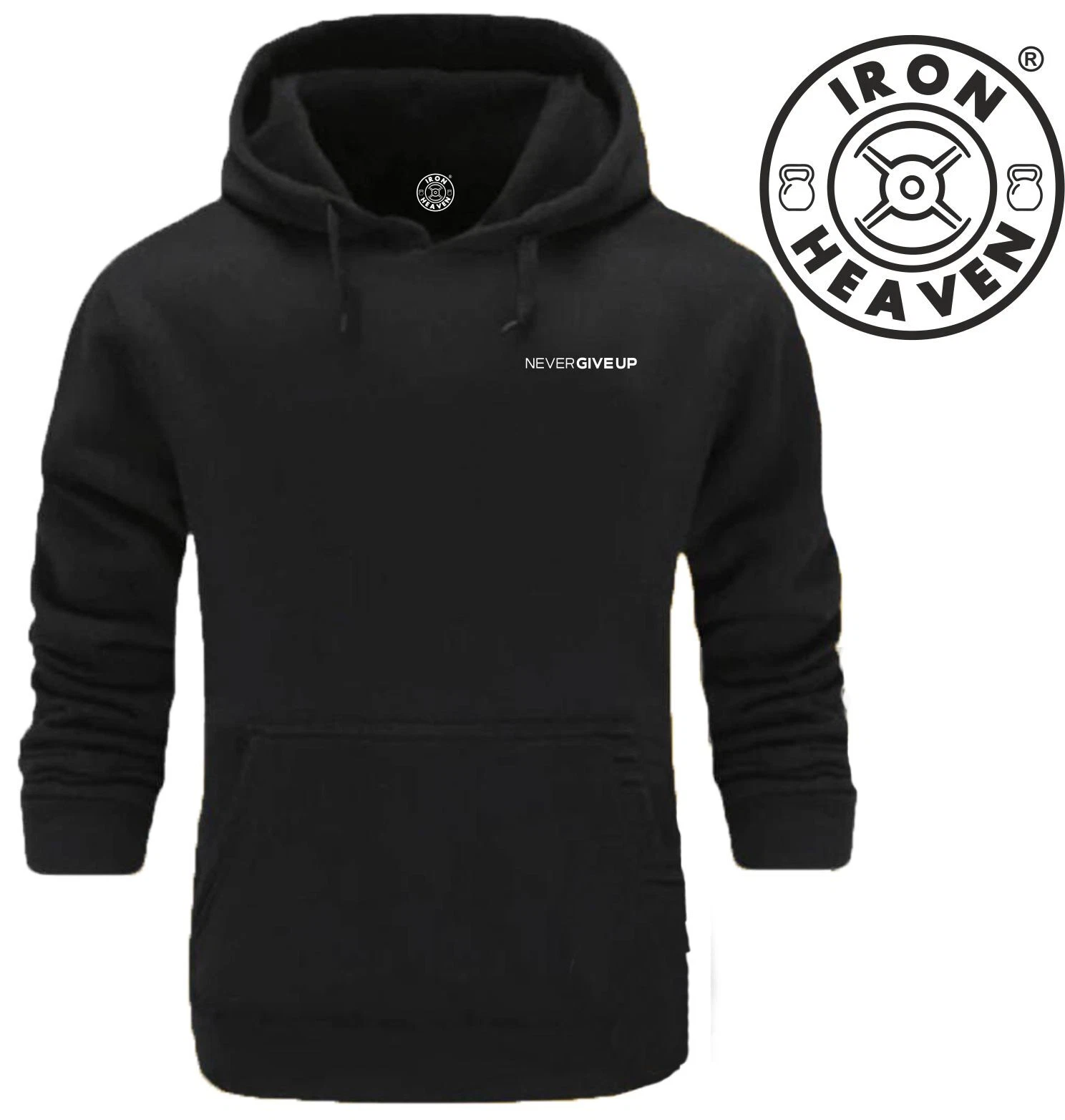 VETEMENTS Never Give Up Hoodie Pocket Gym Clothing Bodybuilding Training Workout MMA Top