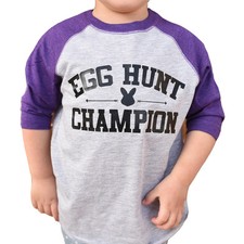 Egg Hunt Champion Raglan Shirt Kids - Toddler Boy/Girl Easter tshirt Trendy