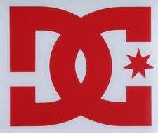 One Authentic Red Dc Shoes Logo Decal 7 Snowboard Skateboard Transfer Sticker