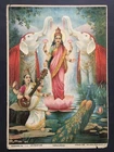 India 20's Print LAKSHMI & SARASWATI. Ravi Varma Press  10in x 14in