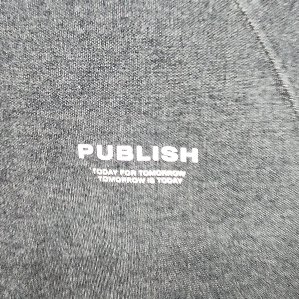 Sudadera con capucha gris para hombre Publish Brand talla M algodón pesado Foto 4 de 4
