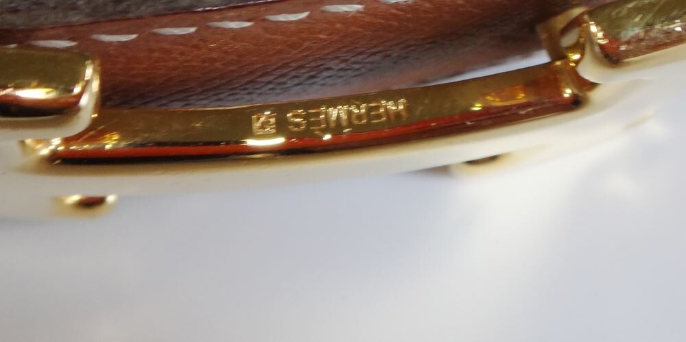 HERMES H Belt Men's Women's #65 Brown/Black Gold Buckle HERMES H Belt Men's Women's #65 Brown/Black Gold Buckle