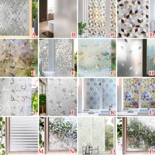 PVC Staticks Privacy Window Glass Film Sticker Cling Frosted Stained Bathroom