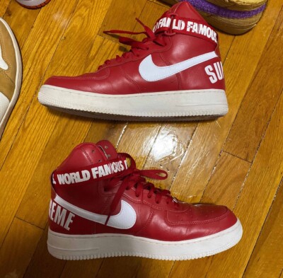 Supreme Nike Air Force 1 High World Famous Red 698696-610 SIZE US