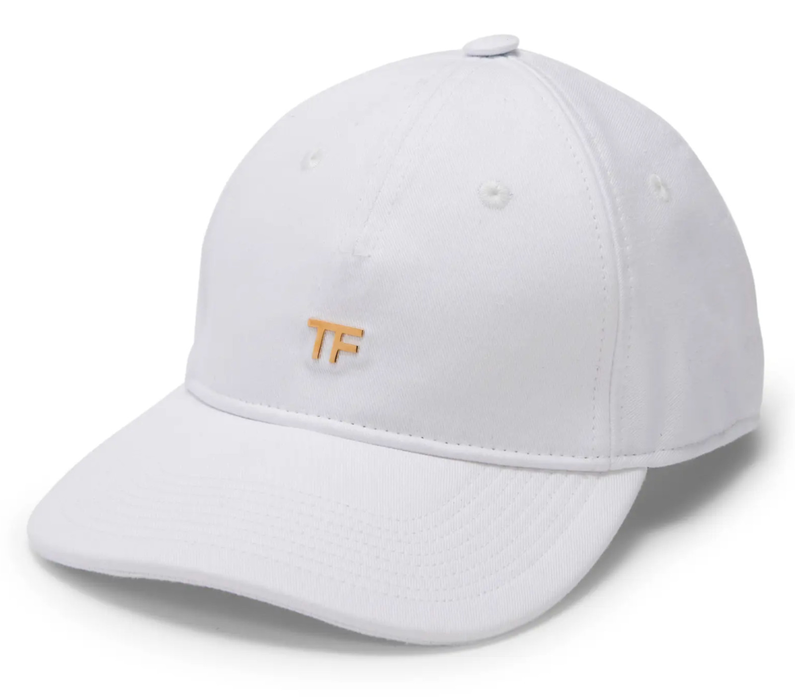 Tom Ford TF Unisex Gold Logo-Embellished Baseball Cap Canvas Hat Bnwt
