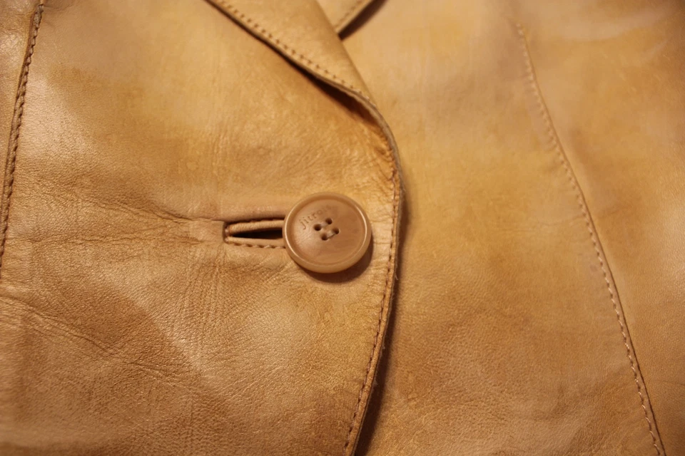 Jitrois Париж винтажный из овчины кожи на заказ куртка желтый маленький свет пятна - Изображение 4 из 4