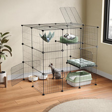 3-Tier Cat Cages Indoor Enclosure DIY Cat Playpen Catio Detachable Metal Wire Ke