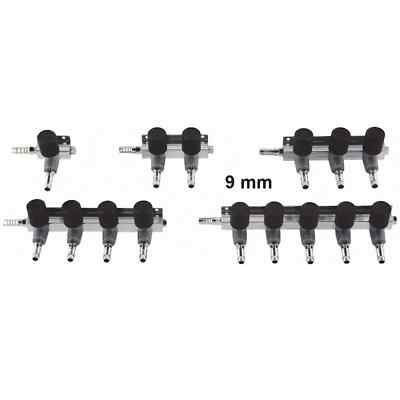 9 mm Luftverteiler mit Hahn, Verteiler Luftschlauch Aquarium Teich regelbar Luft