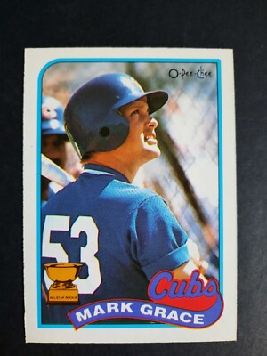 1989 Topps basebal #465 MARK GRACE RC card Nicely centered. Pack fresh look. MNT