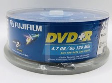 Fujifilm 25 Pack DVD R 4.7 GB 120 Min Blank Recordable Disk Video Data SEALED