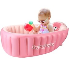 Inflatable Baby Bath Tub Portable Foldable Travel Mini Swimming Pool Helps In...