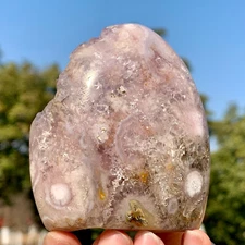 216G Natural Amethyst & Pink Cherry Blossom Agate Freeform Crystal Healing