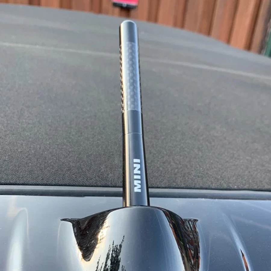 MINI Antena de Fibra de Carbono NEGRA Aluminio Stubby 4.7" Pulgadas Para Mini Cooper EE. UU. Foto 3 de 4