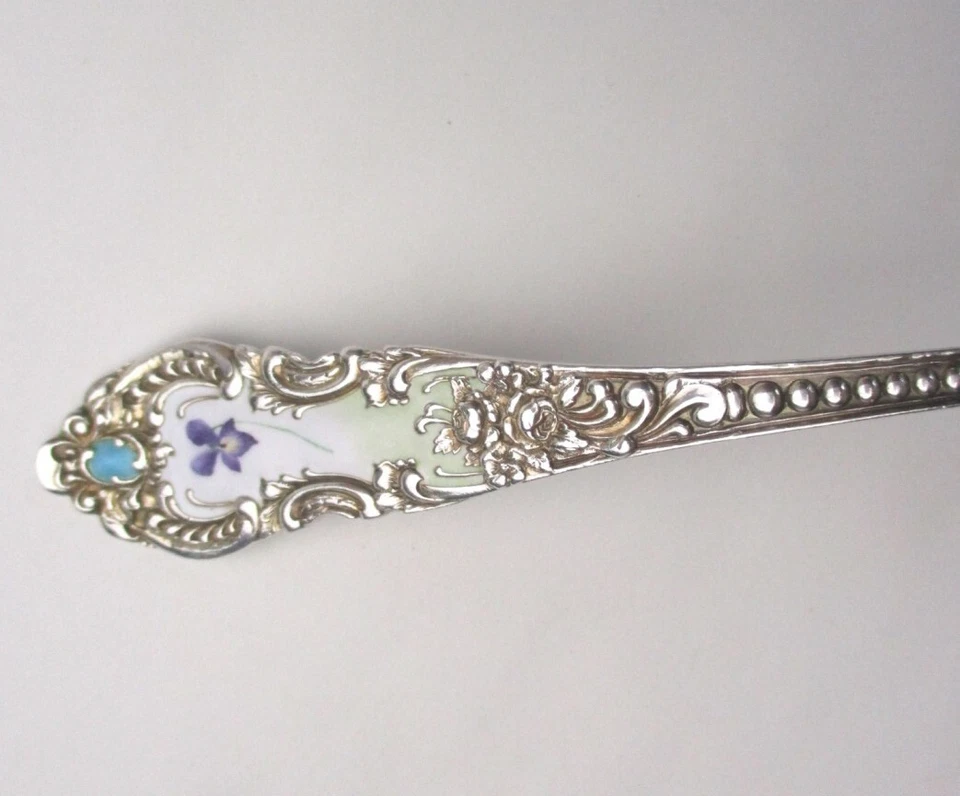 Cazuela de lujo Knowles Apollo esmaltada violeta plata de ley 9" Foto 4 de 4