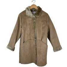 Vintage Komitor Women’s Medium Tan Faux Fur Fully Lined Jacket Y2k
