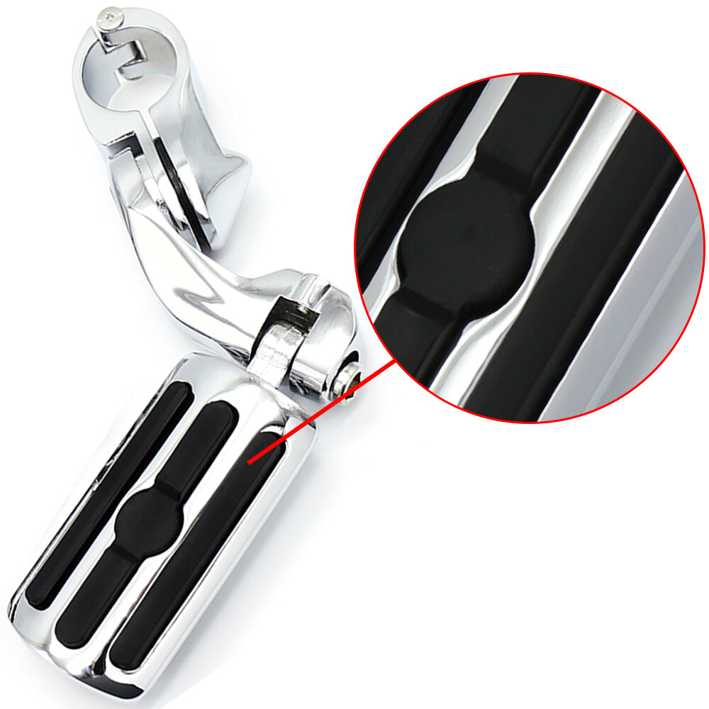 TCMT Chrome 1.25 3.2cm Adjustable Highway Foot Pegs Footpeg Footrest Bracket Set Fits For Harley All Models With 1-1/4 Engine Guards