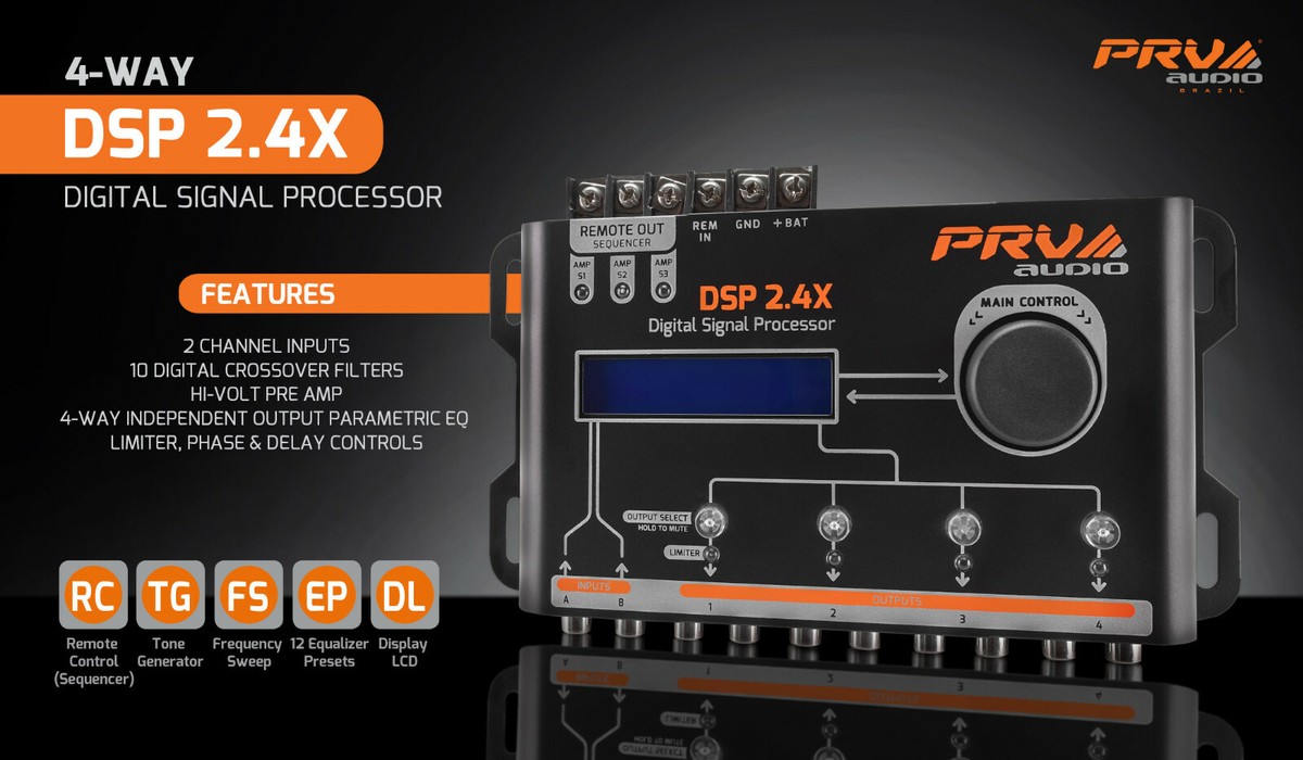 PRV AUDIO DSP 2.8X - Procesador De Señal Digital Completo De 8 Canales Y Ecualizador De Audio Para Automovil Dsp Con Secuenciador PRV AUDIO DSP 2.8X - Procesador De Señal Digital Completo De 8 Canales Y Ecualizador De Audio Para Automovil Dsp Con Secuenciador