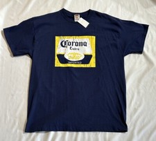Corona Extra Beer Shirt Size XL Navy Blue Vintage Fruit Of The Loom Tag USA Made