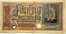 Deutsches Reich 50 Reichsmark (Schein) Papiergeld Geldschein Banknoten 