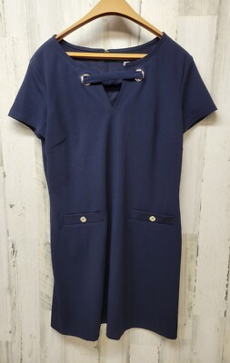 tommy hilfiger women's classic scuba crepe two pocket dress Tommy Hilfiger Women's Short Sleeve Scuba Crepe Pocket Shift Dress