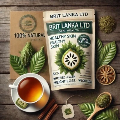 BRITLANKA 3000+ Organic Soursop Leaves | Ceylon Graviola Tea | Natural Remedy | UK Stock