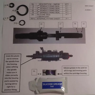 AQUALISA COLT, AQUARIAN MAN/THERMO CARTRIDGE SERVICE INTERNAL SEAL SET. 214004+