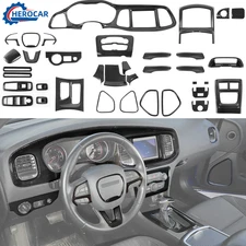 ⭕40Pcs Car Interior Dash Panel Cover Trim Kit for Dodge Charger 15+ Carbon Fiber