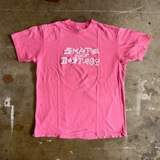 80s VINTAGE THRASHER MAGAZINE "SKATE AND DESTROY" SKATER T-SHIRT SZ L SKATEBOARD