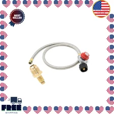 4 ft. 0 PSI to 20 PSI High Pressure Propane Regulator and Steel Braided Hose NEW