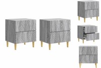Nachttisch 2Er Set Nachtschrank Grau Sonoma 43X34,5X48 Cm Holzwerkstoff