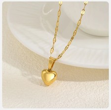 Romantic Heart Pendant Necklace Stainless Steel Chain Women Choker Jewelry Gift
