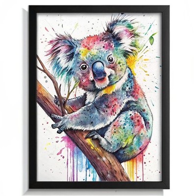Bunter Koala Kunstdruck Aquarell Koala Illustration Regenbogen Tier Wandbild