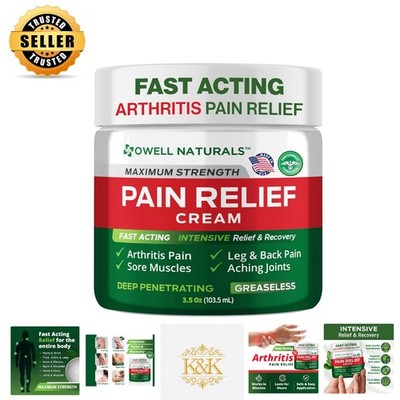 Fast Acting Joint Relief Cream with Aloe & Menthol - 3.5 oz Soothing Formula