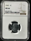 1943  1C Lincoln Wheat One Cent  NGC MS66  8671269-024